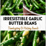 Bright green cooked green beans sautéed in garlic butter and served as a flavorful vegetable side dish